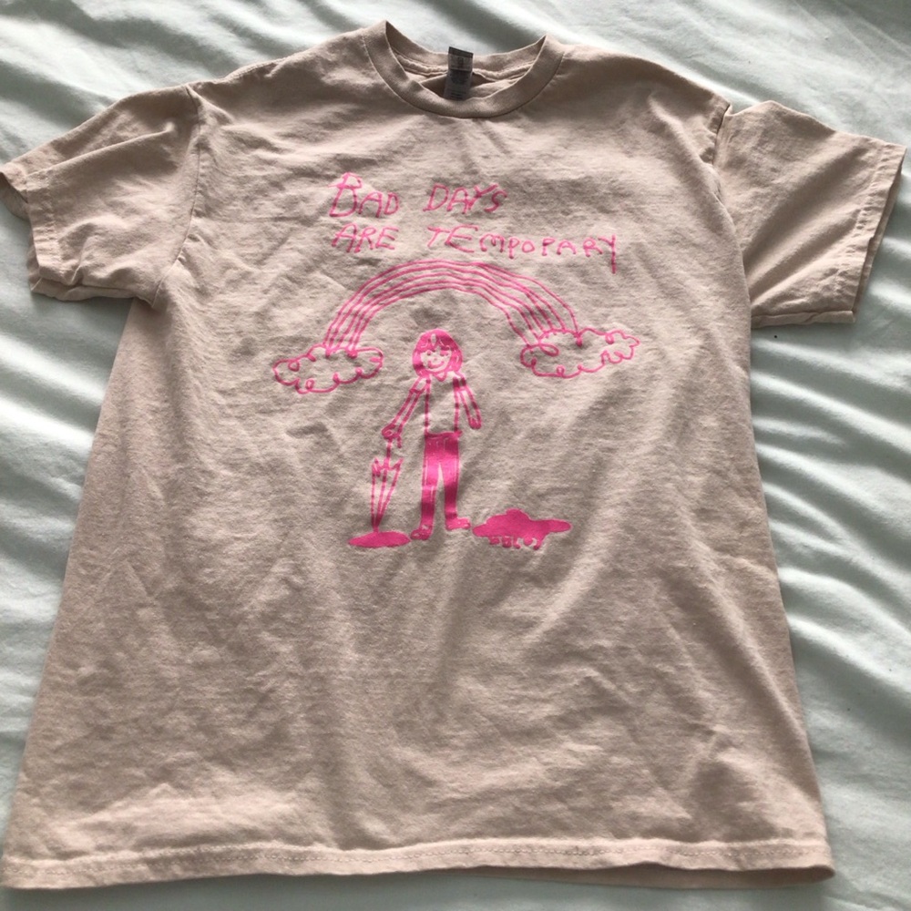 “Bad Days are Temporary” Rainbow & UFO Cream Tee